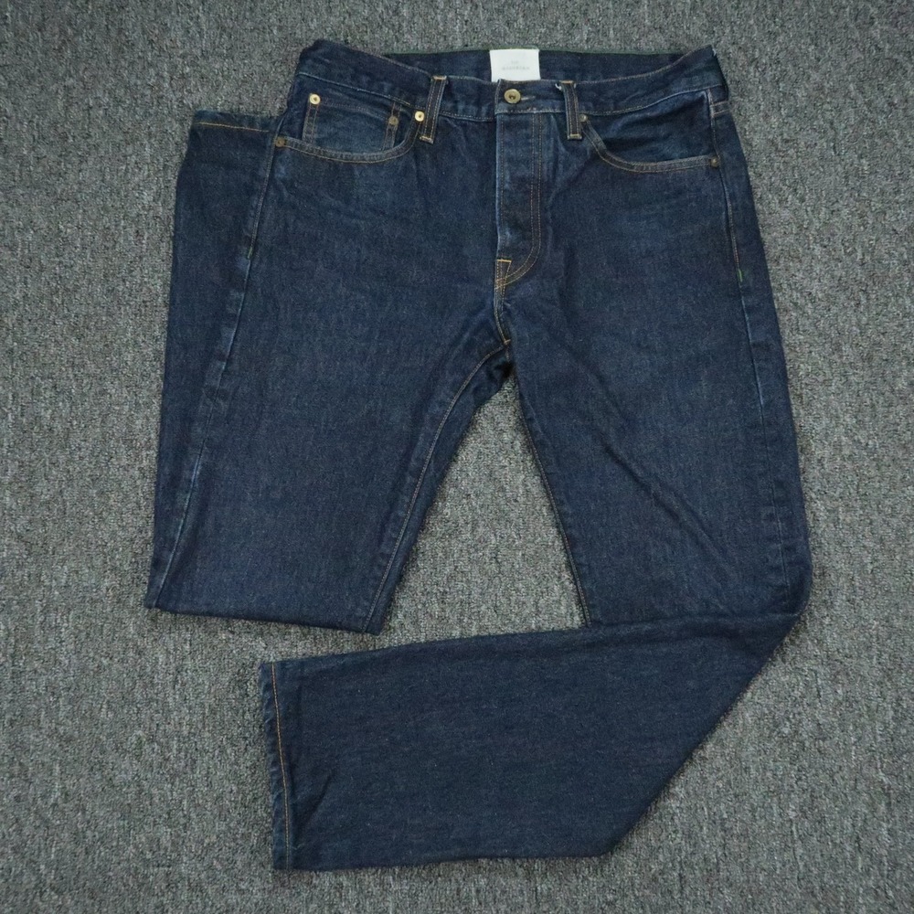 Sid Mashburn Jeans Mens 32x32 Blue Dark Wash Button Fly Indigo Denim